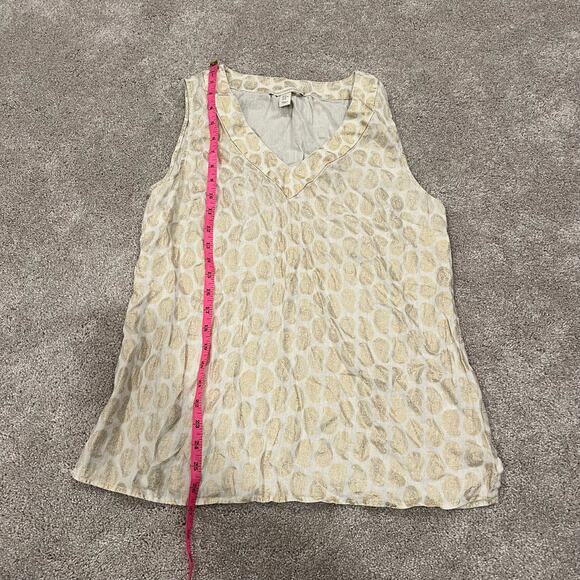 Saint Tropez West Women's Sleeveless Linen Tank Cream Gold‎ Size Medium - Picture 9 of 9